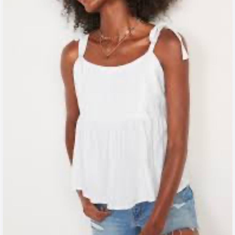 White Ruffled Tie Strap Camisole